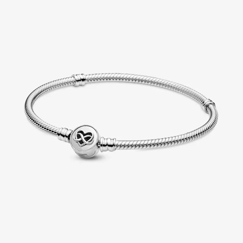 New S925 Sterling Sliver Color Basic Multiple Snake Bone Chain Bracelet For Women Gift Luxury Jewelry Fit Original Pandora Charm