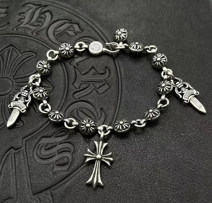 Designer Silver cross bracelets Bangle for men and women Luxury Brand trend personality punk cross style Lovers gift hip hop rock jewelry