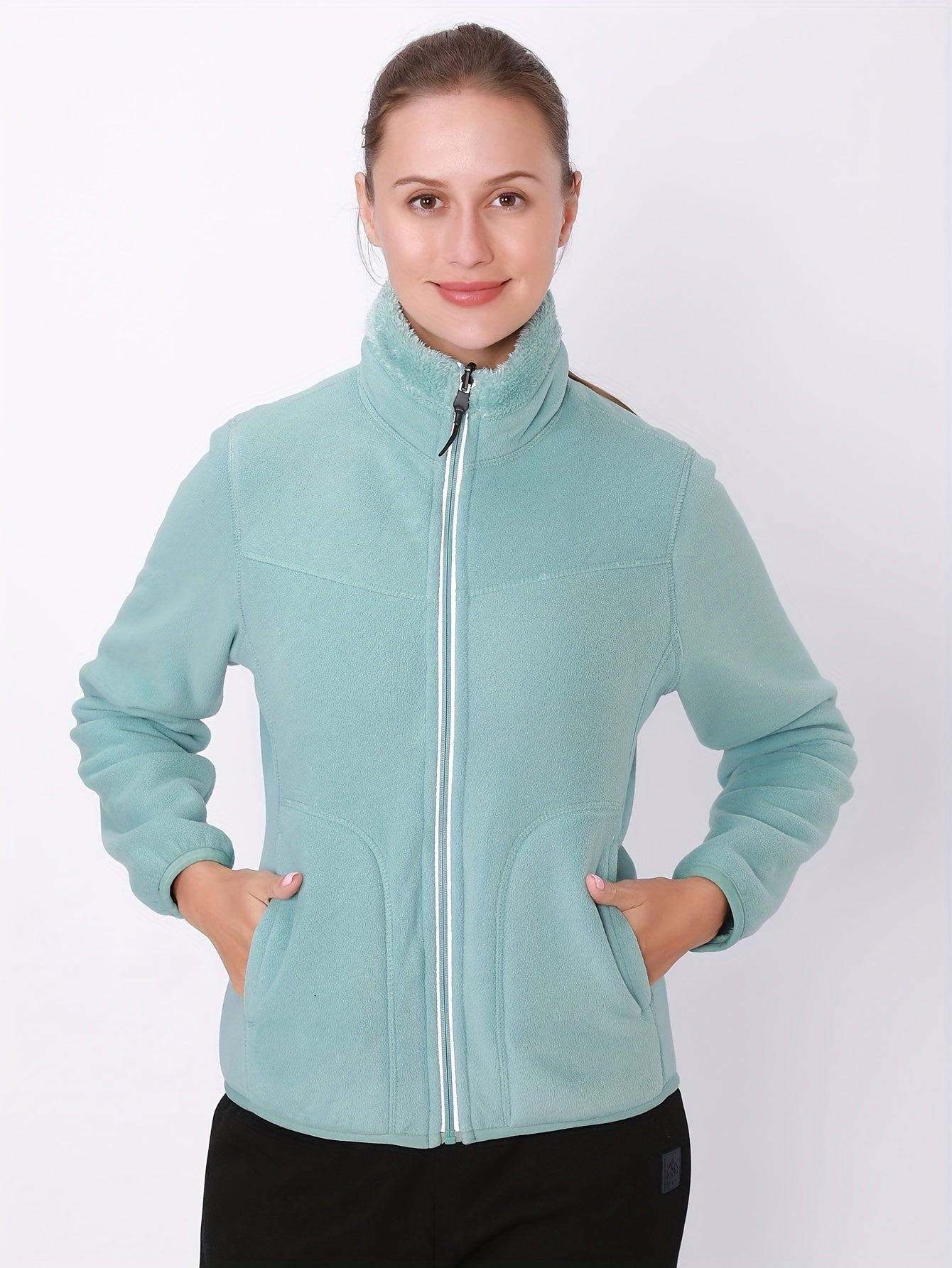 Ultra-Cozy Double-Layered Plush Jacket - Soft, Warm, and Breathable for Casual Wear - Women's Sportswear for Outdoor Activities