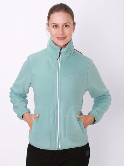 Ultra-Cozy Double-Layered Plush Jacket - Soft, Warm, and Breathable for Casual Wear - Women's Sportswear for Outdoor Activities