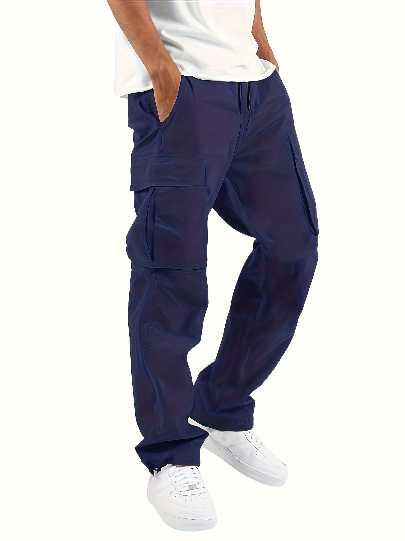 Men's Versatile Cargo Pants - Drawstring, Multi-Pocket Design, Comfort Fit for Work & Casual Wear