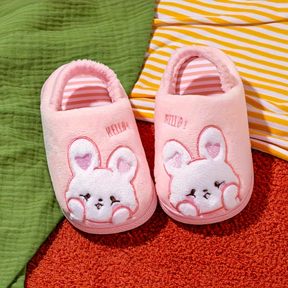 Cozy Cartoon Plush Kids' Slippers - Warm, Lightweight & Non-Slip for Boys and Girls - Perfect for Fall/Winter Indoor Comfort