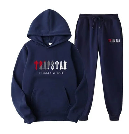 Mens hoodie Trapstar tracksuit and shooters tracksuit rainbow hoodedEmbroidery Plush Letter Decoration Thick sportswear men and women sportswear suit trousers