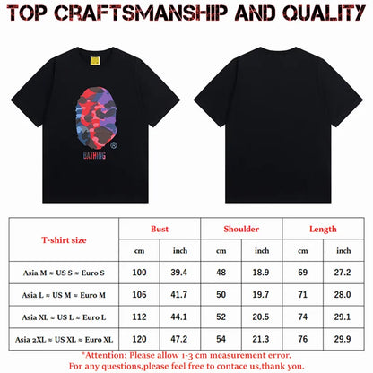 designer Mens T Shirts Top Craftsmanship mens womens Fashion tshirt Foam Print Short Sleeve Street Casual tees Cotton polo tshirts