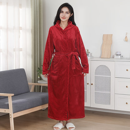 Ultimate Plush Bathrobe - Soft, Warm, and Cozy 50cm/19.69in Long Hooded Robe for Bathroom, Bedroom, Pool, and All Seasons - Perfect for Relaxation and Leisure