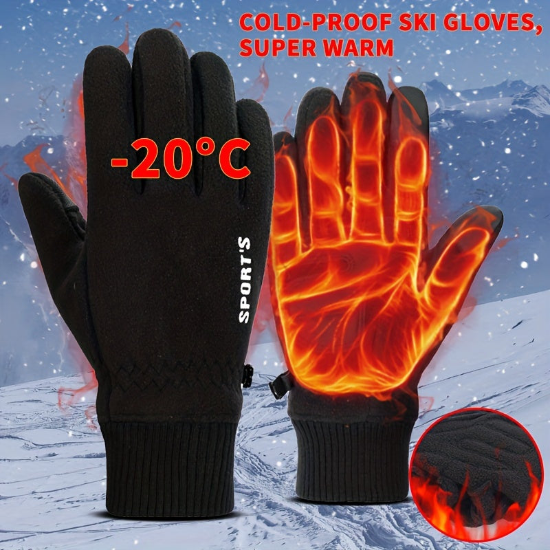 Winter Warm Gloves Flip Touch Screen Non-slip Stretch Gloves Outdoor Sports Cycling Skiing Gloves