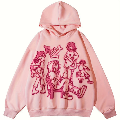 Cartoon Print Hoodie, Casual Long Sleeve Hoodies Sweatshirt, Women's Clothing