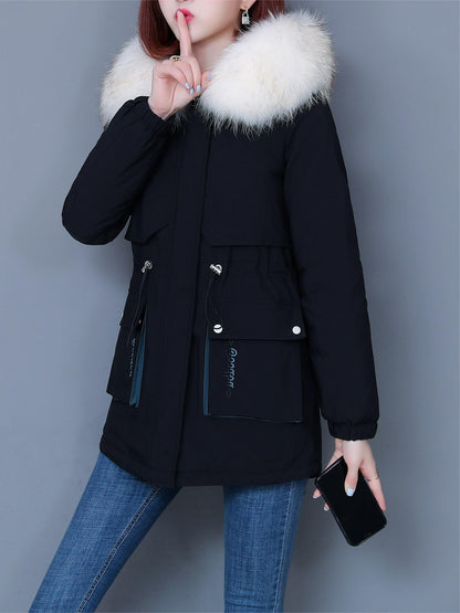 Long Padded Coat For Women, New Thickened Style With Hood, Loose Fit, Popular Jacket, Fashionable Parka Coat Suitable For Winter