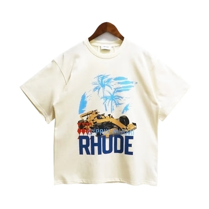 Brand Rhude T Shirts Designer Shirt Men Shorts Print White Black S M L Xl Street Cotton Fashion Youth Mens Tshirts Tshirt