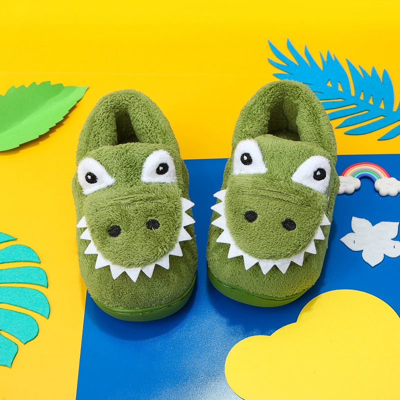 Adorable Fuzzy Dinosaur Slippers for Toddler Girls & Boys - Soft, Warm, and Cozy Indoor Shoes with Cute Prehistoric Pattern - Perfect for Little Ones' Daily Wear