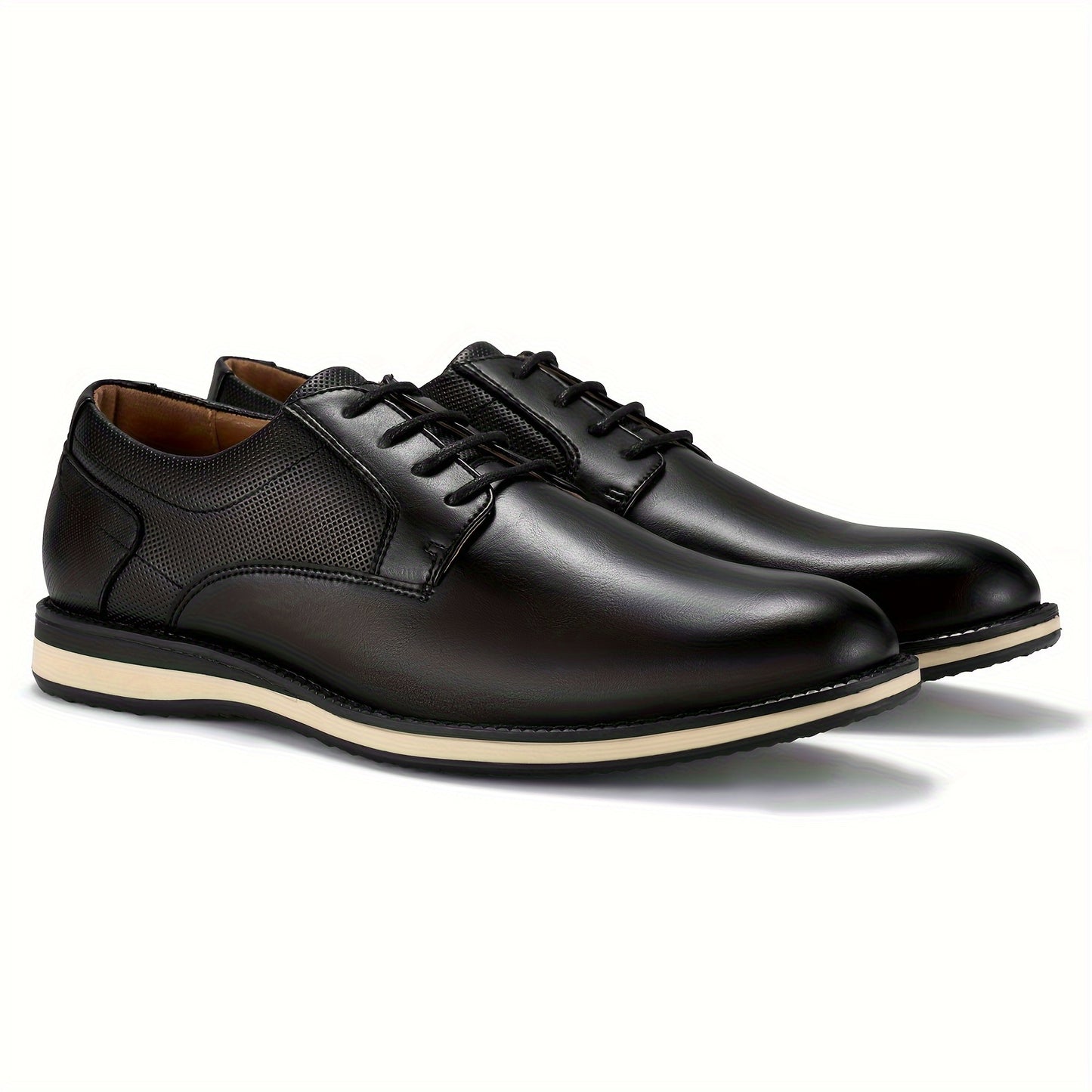 Stylish Oxford Masterpiece - Premium Leather, Lace-Up Closure, Breathable Insoles, Comfortable Walking Shoes for Business, Office, Formal Events and Daily Wear - Modern Derby Dress Sneakers with Slip-Resistant Soles