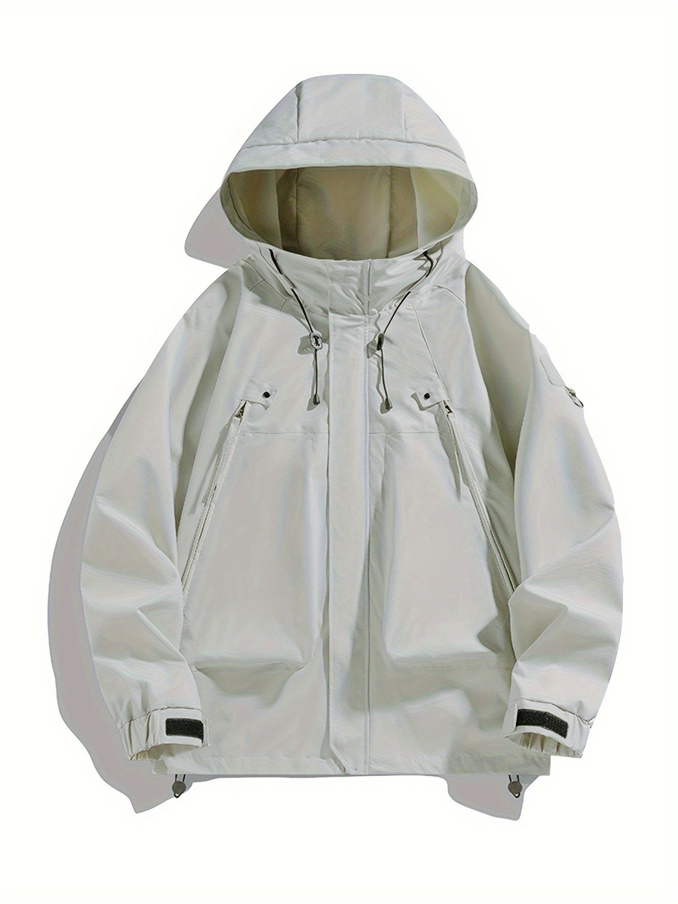 Waterproof Windproof Hooded Jacket - Soft and Cozy with Zip Pockets, Loose Fit, and Adjustable Hood for Ultimate Comfort - Ideal for Outdoor Enthusiasts in Spring and Fall, Perfect for Hiking, Trekking, Fishing, Mountaineering, Travel, and Sports