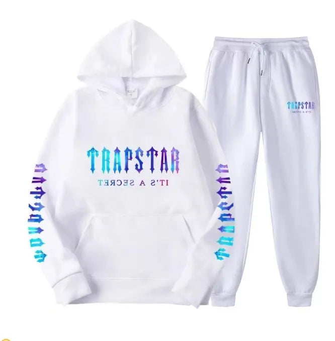 Mens hoodie Trapstar tracksuit and shooters tracksuit rainbow hoodedEmbroidery Plush Letter Decoration Thick sportswear men and women sportswear suit trousers