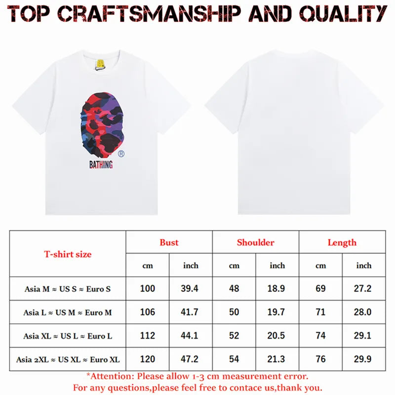 designer Mens T Shirts Top Craftsmanship mens womens Fashion tshirt Foam Print Short Sleeve Street Casual tees Cotton polo tshirts