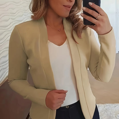 Fall/Winter Chic Blazer for Women - Durable, Easy-Care, Stand Collar Casual Office Jacket