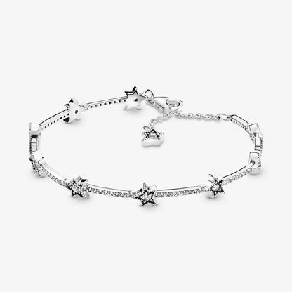 Celestial Stars Link Bracelet for Pandora Authentic Sterling Silver Hand Chain Wedding Jewelry For Women Girlfriend Gift designer Bracelets with Original BOX