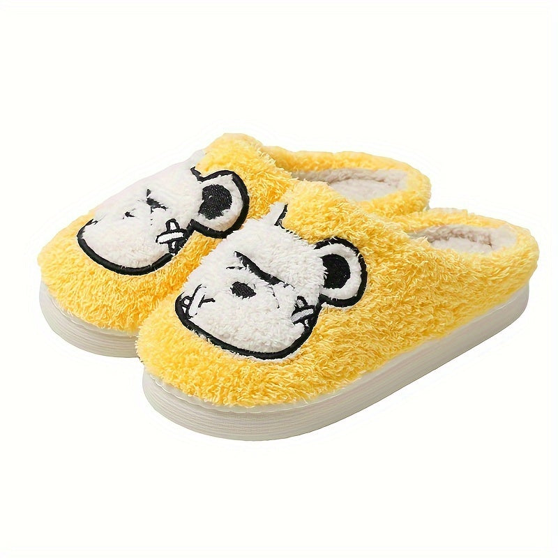 Cozy Cartoon Bear House Slippers - Soft, Anti-Slip, Warm, and Fuzzy Indoor Shoes for Boys and Girls - Perfect for Autumn and Winter, Home Wear, Gift Idea