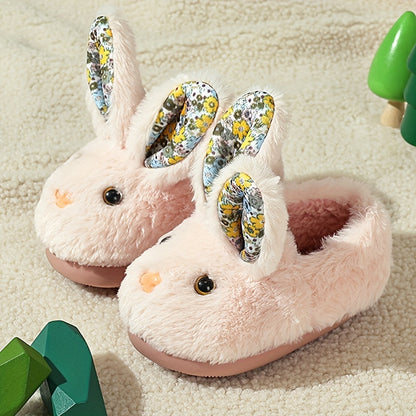 Girls' Adorable Bunny Fuzzy Slippers-Non-Slip Sole-Comfy Warm Indoor Footwear-Perfect for Chilly Seasons