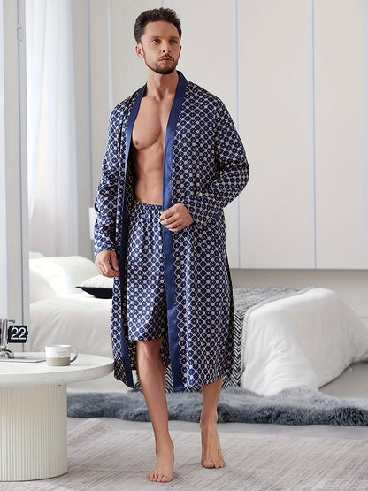 Mens Pajama Set - Ultra-Soft and Gentle Fabric, Vibrant Premium Print Design, Cozy Sleep Robe - Latest Fashion Trend for the Modern Man