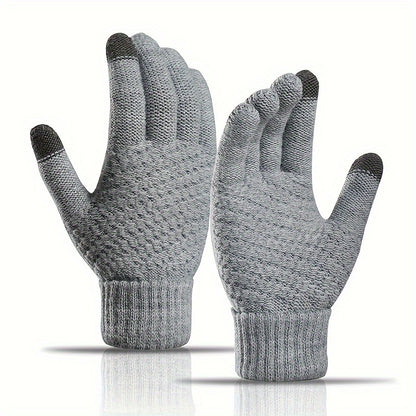 Luxurious Knit Jacquard Touchscreen Gloves - Velvety Soft, Ultra-Warm, and Coldproof - Universally Flattering Unisex Design with Innovative Split Finger Technology for Autumn Winter