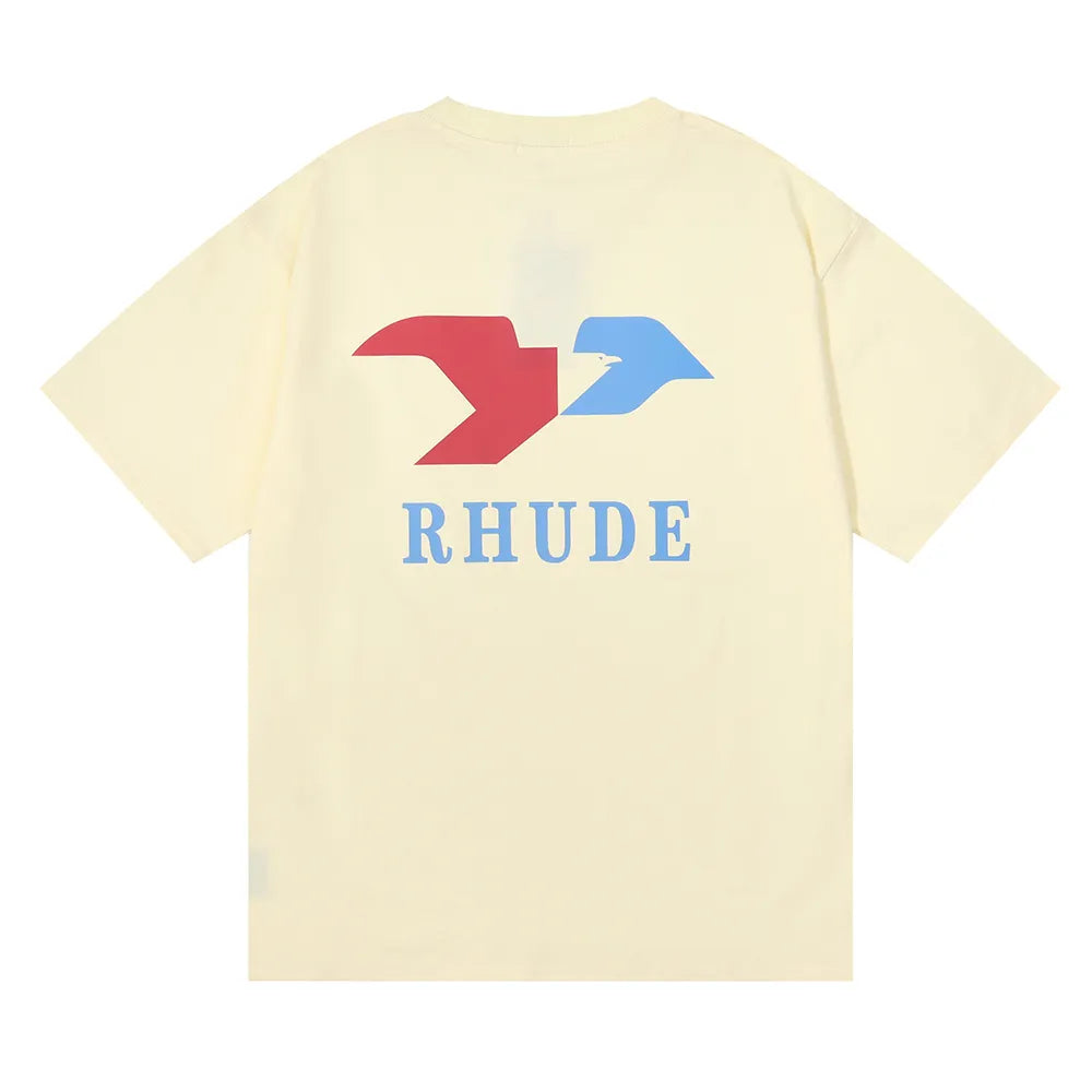 Spring Summer Rhude Shirt Man T Shirts Women Tees Skateboard Oversize Men Short Sleeve T-shirt Brand Men's T-shirts US SIZE S-XXL