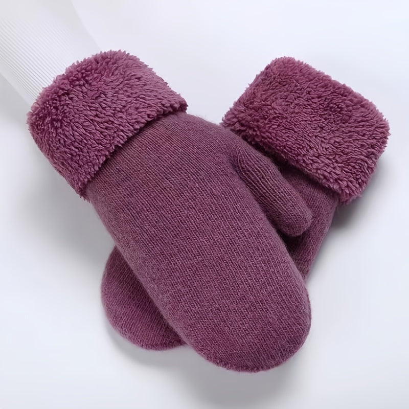 Winter Warmth Gloves for Women - Thick, Touchscreen, Coldproof, Solid Color, All Fingers, Autumn and Winter Mittens for Cold Weather - Soft, Cozy, and Stylish