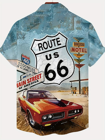 Mens Trendy 3D Print V-neck Shirts - Comfortable Short Sleeve Button Downs for Summer - Eye-Catching Graphic Casual Tops with Unique Pajama Style