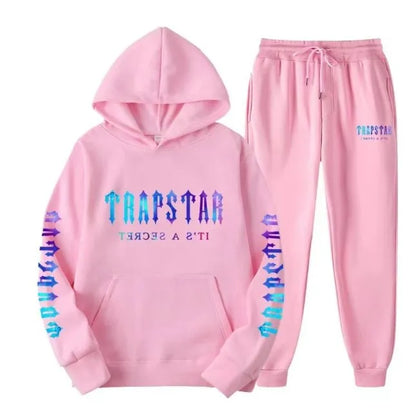 Mens hoodie Trapstar tracksuit and shooters tracksuit rainbow hoodedEmbroidery Plush Letter Decoration Thick sportswear men and women sportswear suit trousers