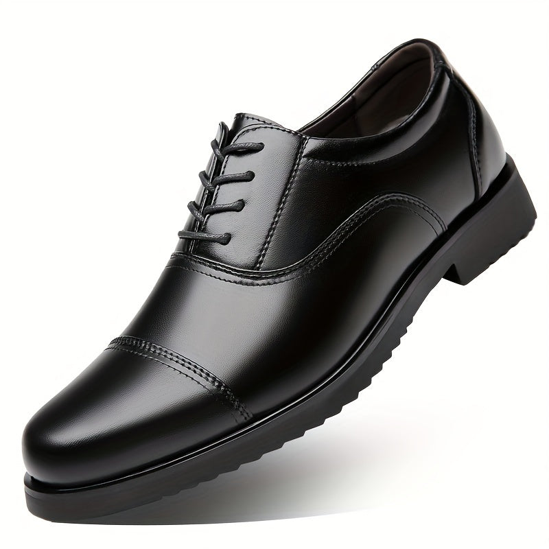 Classic Men's Formal Oxford Shoes - Durable Rubber Sole, Elegant Superfine Upper, Lace-up, for Wedding & Business