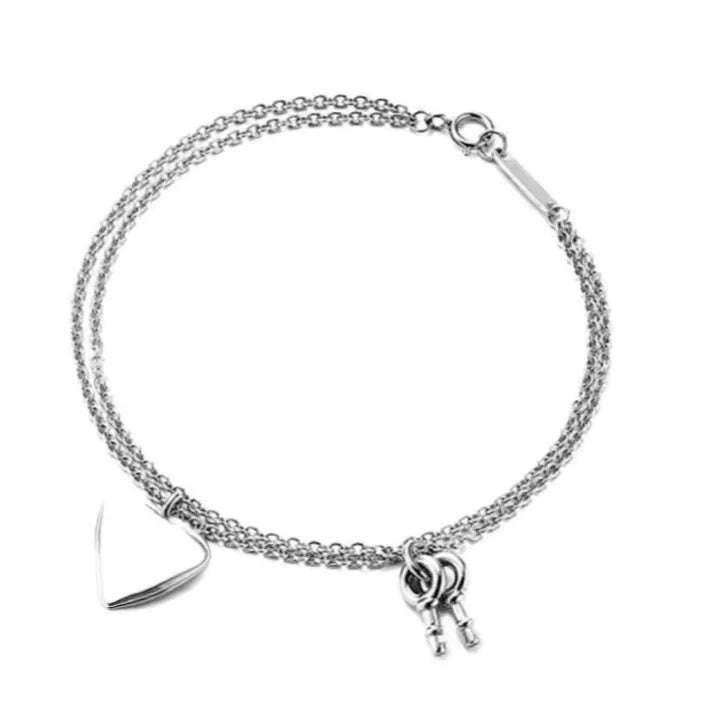 Designer bracelet women heart braceletes charm bracelet designer jewlery designer for women couple plated silver key luxury bracelet diamond gift retro zl206