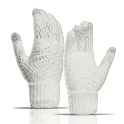 Luxurious Knit Jacquard Touchscreen Gloves - Velvety Soft, Ultra-Warm, and Coldproof - Universally Flattering Unisex Design with Innovative Split Finger Technology for Autumn Winter