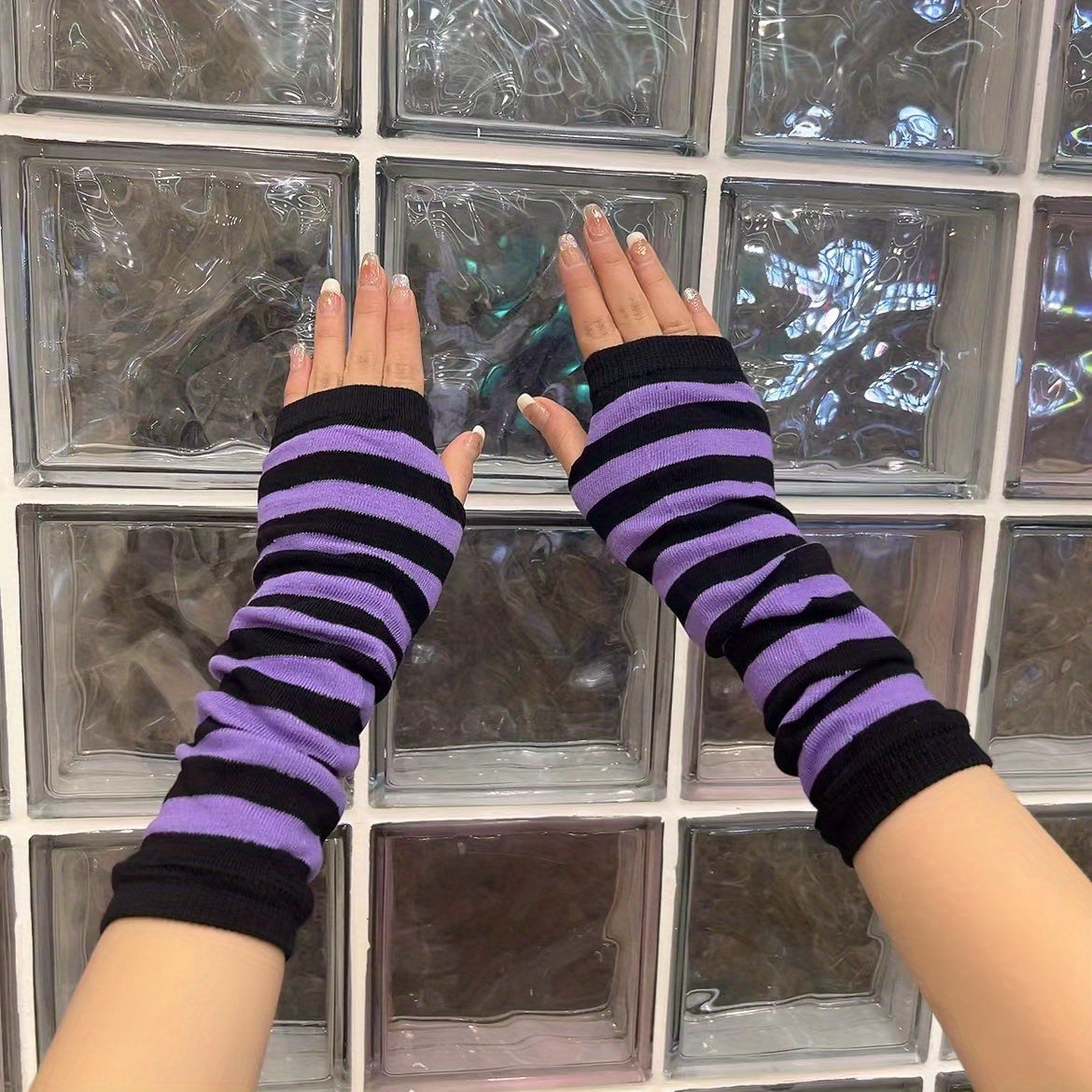 Knit Fingerless Long Gloves, Winter Warm Knitted Gloves For Women