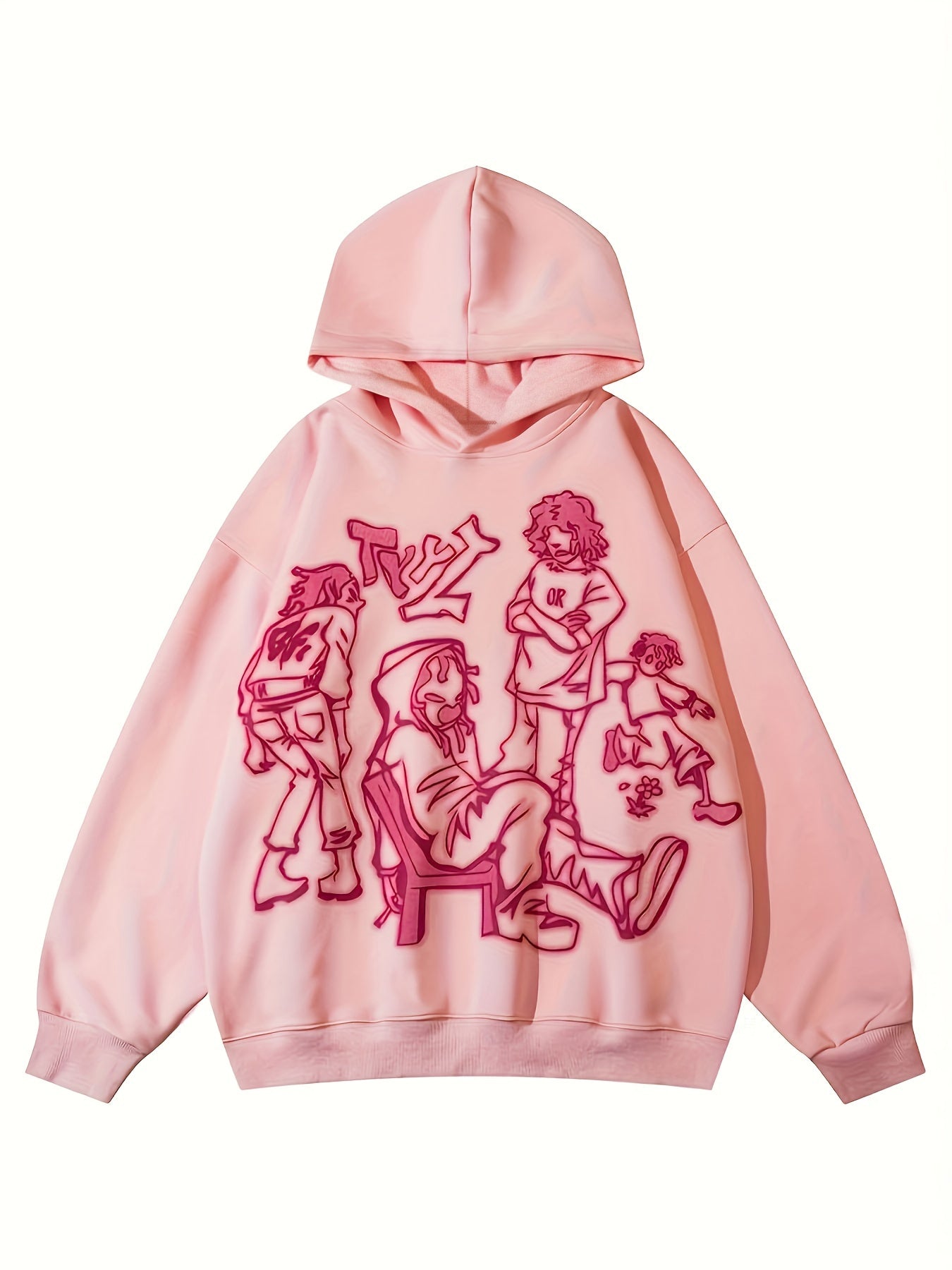 Cartoon Print Hoodie, Casual Long Sleeve Hoodies Sweatshirt, Women's Clothing