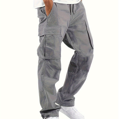 Men's Versatile Cargo Pants - Drawstring, Multi-Pocket Design, Comfort Fit for Work & Casual Wear