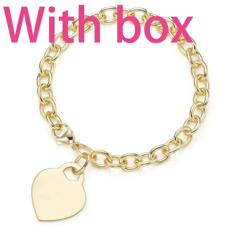 Designer Heart Bracelets Jewelry High Quality 18K Gold Plated Love Gift Jewelry for Womens New Stainless Steel Non Fade Bracelet Wholesale