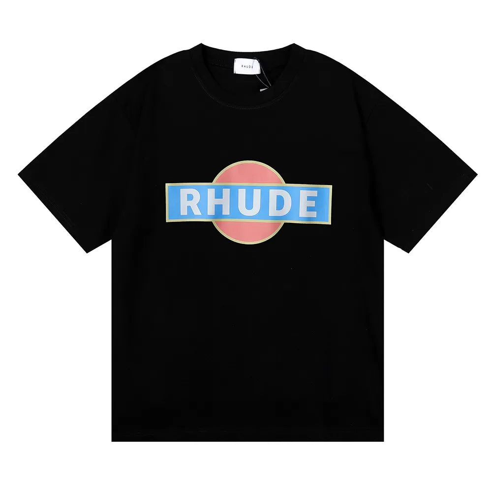 Brand Rhude T Shirts Designer Shirt Men Shorts Print White Black S M L Xl Street Cotton Fashion Youth Mens Tshirts Tshirt