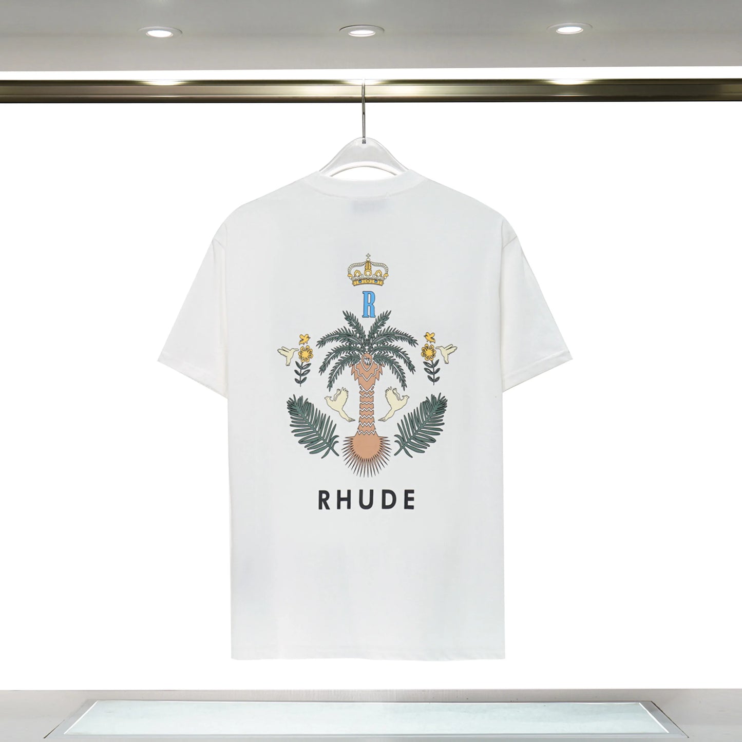 Spring Summer Rhude Shirt Man T Shirts Women Tees Skateboard Oversize Men Short Sleeve T-shirt Brand Men's T-shirts US SIZE S-XXL