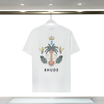 Spring Summer Rhude Shirt Man T Shirts Women Tees Skateboard Oversize Men Short Sleeve T-shirt Brand Men's T-shirts US SIZE S-XXL