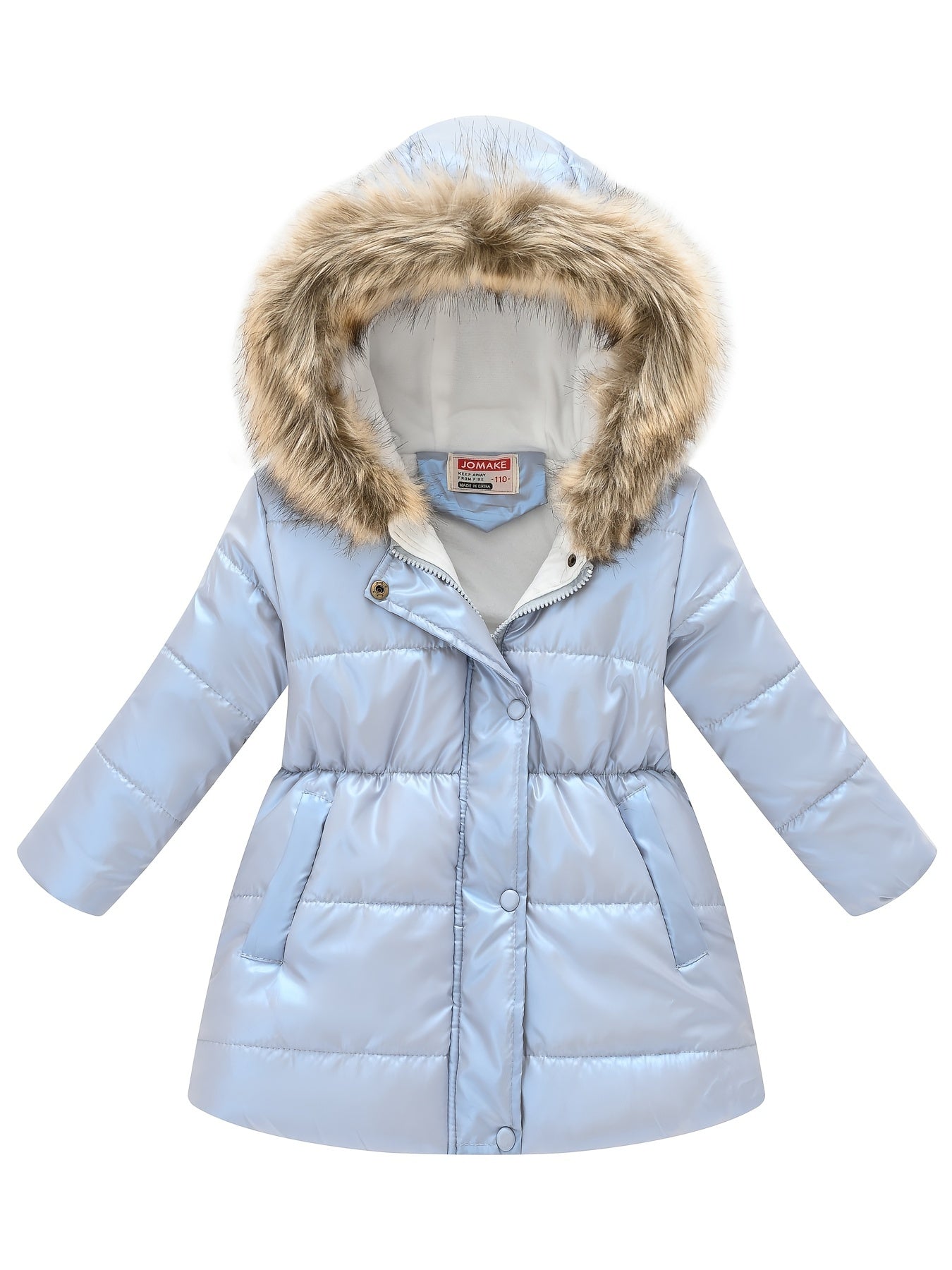 Girls' Adorable Thickened Thermal Hooded Puffer Jacket - Soft, Warm, Water-Resistant Down Alternative Padded Outwear for Winter, Cold Weather, and Outdoor Activities - Stylish, Cute, and Cozy Design for School, Daily Wear, and Travel