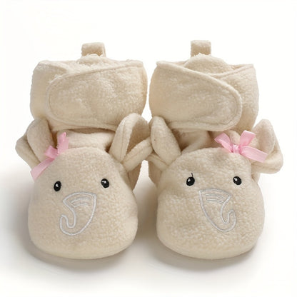 Cozy Cartoon Lamb Plush Winter Shoes for Baby Boys & Girls - Soft, Warm Walking Sneakers with Cute Animal Design