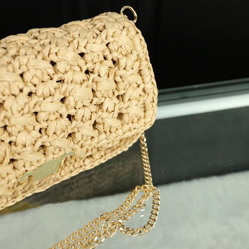 Woman Straw Designer Bag Luxury Chain Bags Crossbody Women Large-capacity Handbag Crochet Fashions Beach Bags Purse Tom_bag