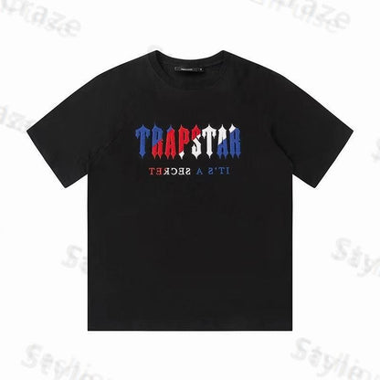 Trapstar Men's Tracksuits T Shirt Shorts 2-Piece Set Short Sleeve Beach Shorts Suits Fashion Letter Print Casual Running Walking Sports Suit S-3XL