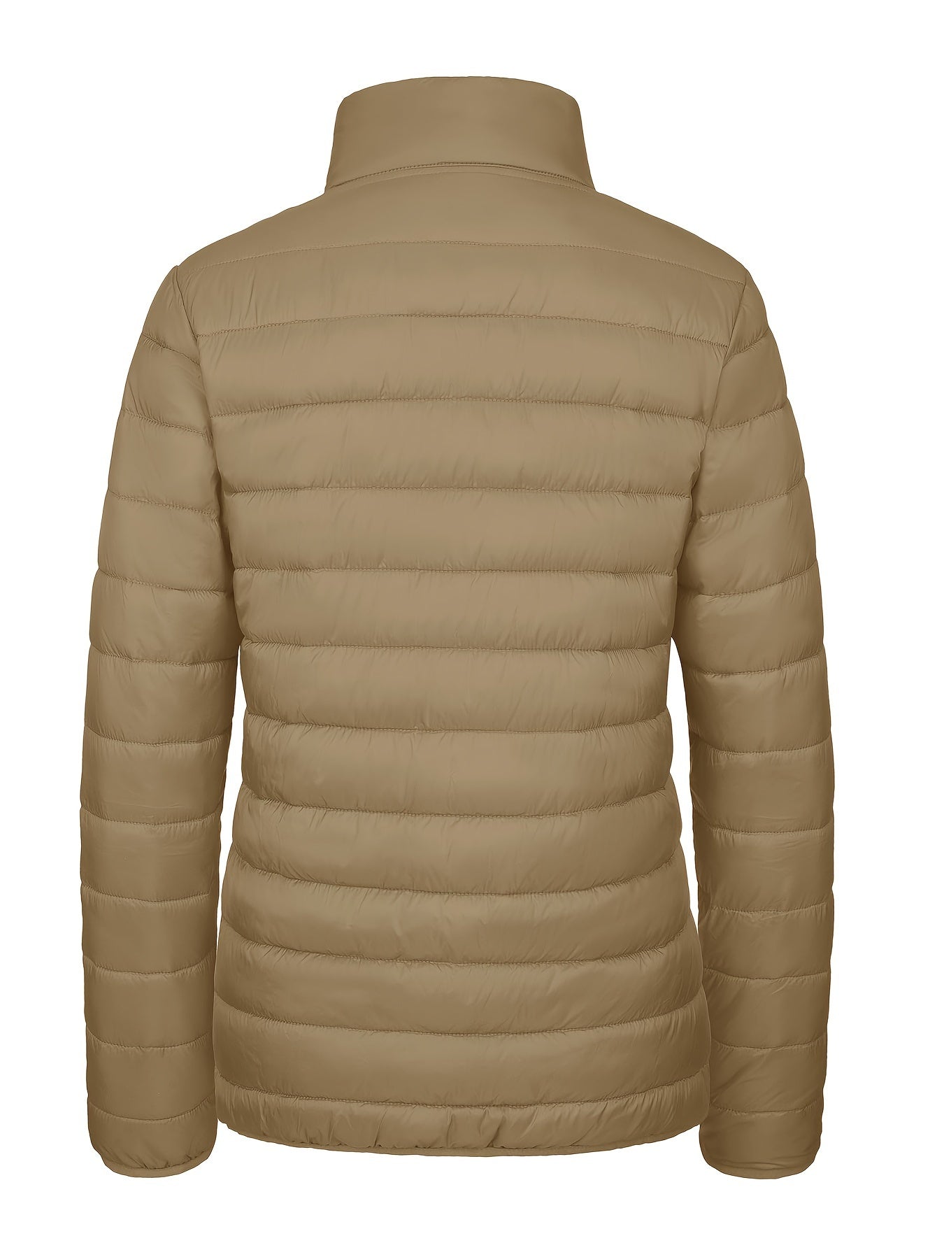 Bnokifin Quilted Puffer Jacket - Ultra-Lightweight, Comfort Soft, Warm, Windproof, Stylish, and Versatile Coat with Stand Collar, Full Zipper, Elastic Cuffs, 4 Pockets, and Perfect for Office Work, School, Travel, Outdoor Activities, and Daily Wear