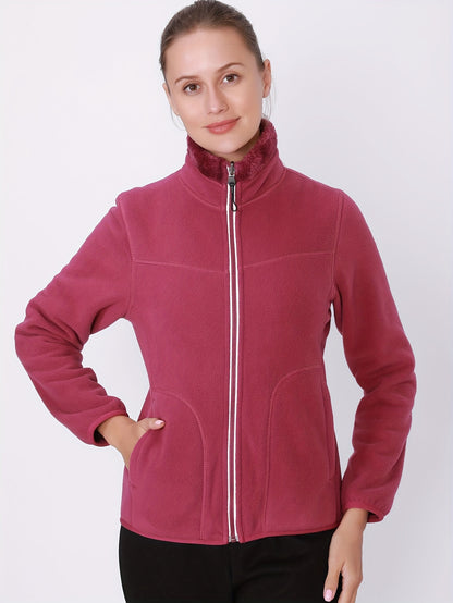 Ultra-Cozy Double-Layered Plush Jacket - Soft, Warm, and Breathable for Casual Wear - Women's Sportswear for Outdoor Activities