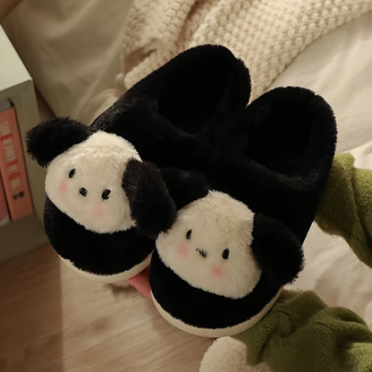 Sanrio Pochacco Plush Slippers - Cozy & Warm Indoor/Outdoor Winter Shoes, Thick Sole, Hand-Washable