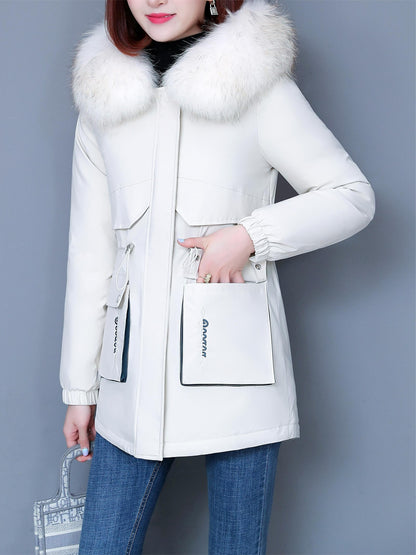 Long Padded Coat For Women, New Thickened Style With Hood, Loose Fit, Popular Jacket, Fashionable Parka Coat Suitable For Winter