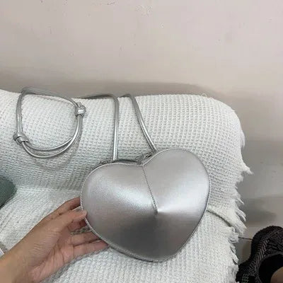 Evening Bags Fashion Peach Heart Shape Shoulder Bag Women  Trend Chic In Cute Purse Simple Versatile Brand Designer Small Cross