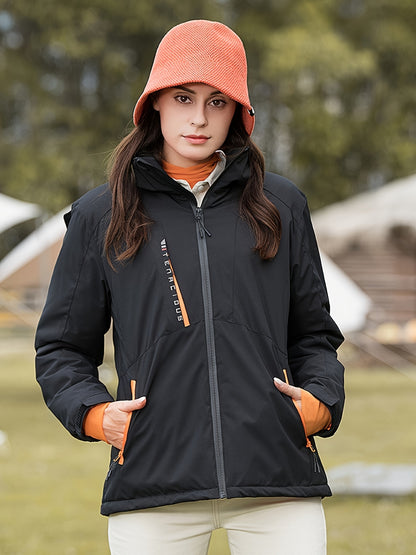 Womens Ultra-Durable Waterproof Hooded Jacket - Windproof, Insulated, Ideal for Outdoor Sports & Winter Adventures - Stylish, Comfortable Activewear