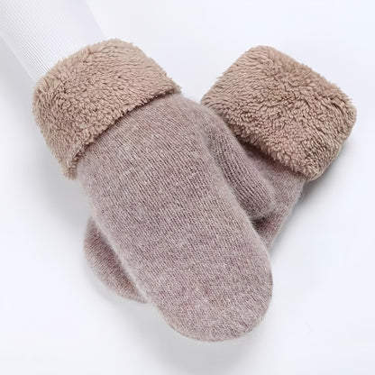 Winter Warmth Gloves for Women - Thick, Touchscreen, Coldproof, Solid Color, All Fingers, Autumn and Winter Mittens for Cold Weather - Soft, Cozy, and Stylish