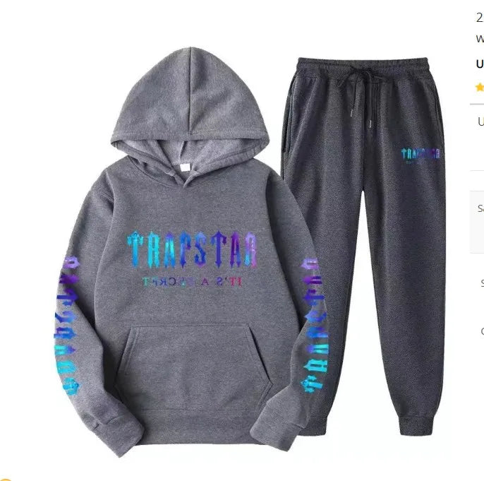 Mens hoodie Trapstar tracksuit and shooters tracksuit rainbow hoodedEmbroidery Plush Letter Decoration Thick sportswear men and women sportswear suit trousers